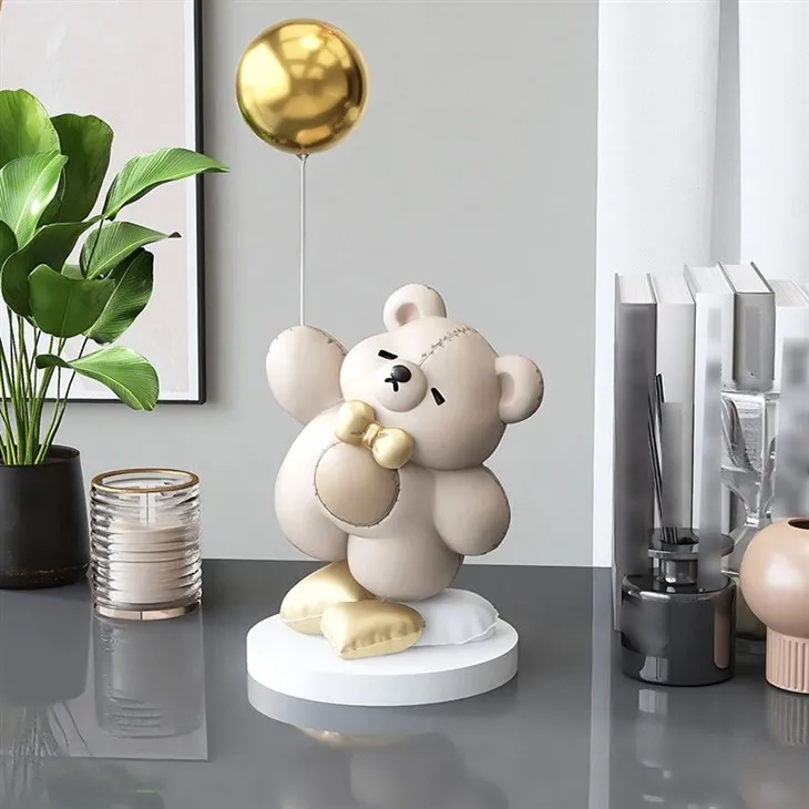 Bear Doll And Balloon Figurine